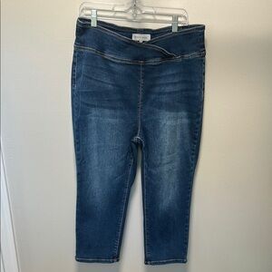 EUC- Women’s Risen 1XL Denim Capri 21 inch inseam Pull On Excellent Stretch